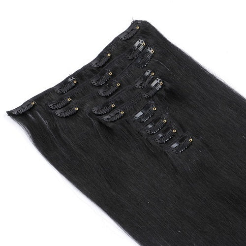 Jet Black Clip In Hair (50cm)